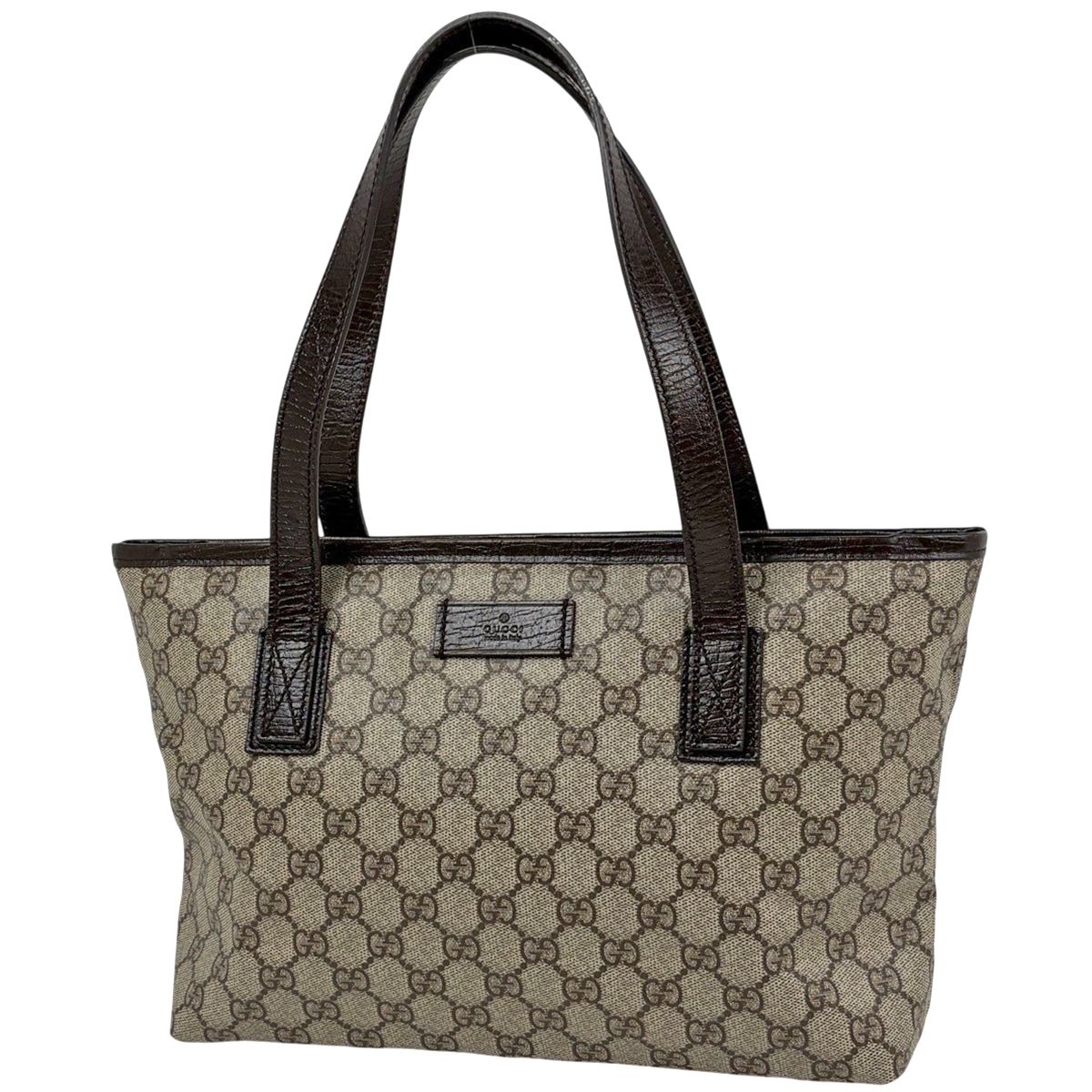 グッチ GUCCI GG柄 トートバッグ コーティングキャンバス ベージュ ブラウン 181086 レディース 【中古】