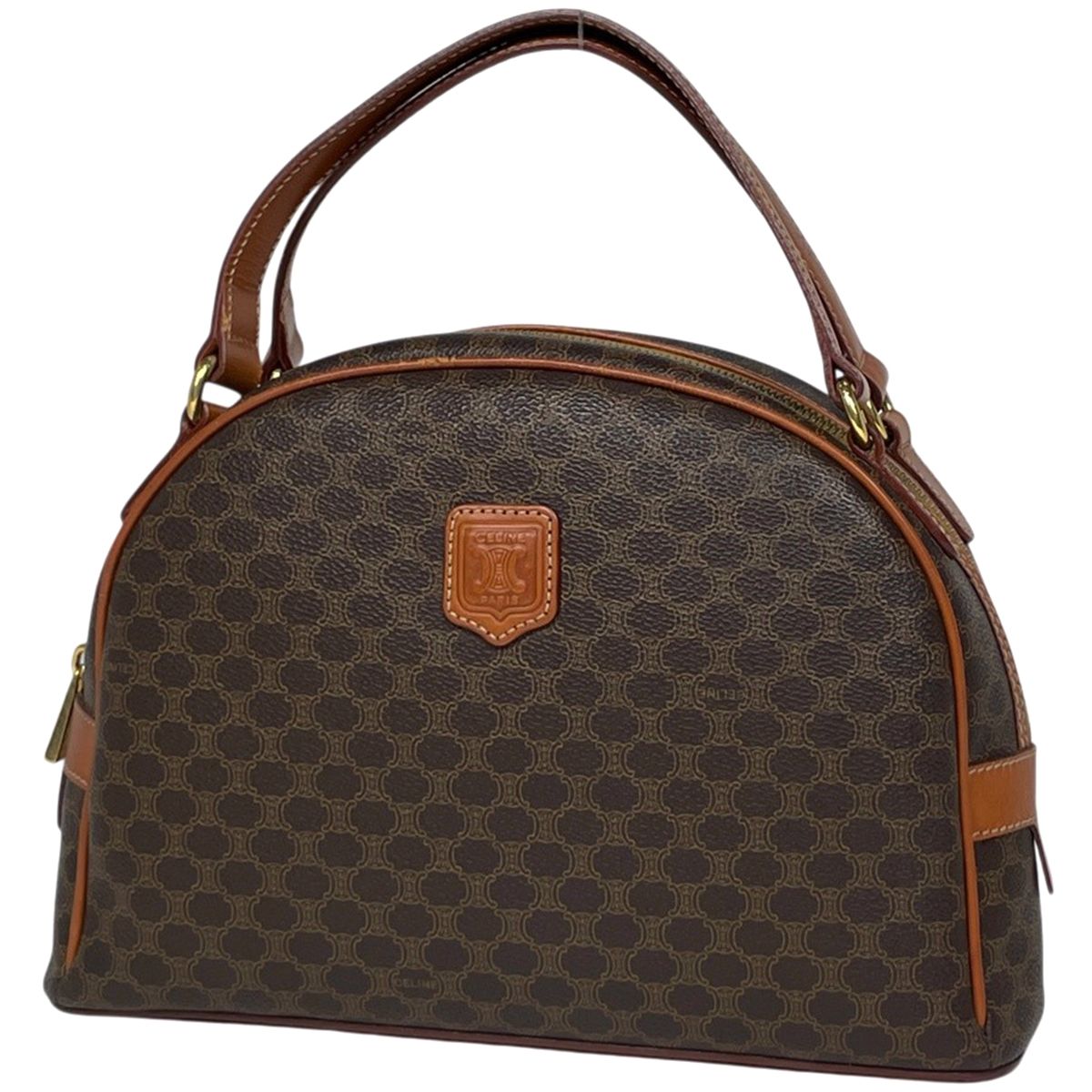 セリーヌ CELINE マカダム柄 ハンドバッグ コーティングキャンバス ブラウン レディース 【中古】
