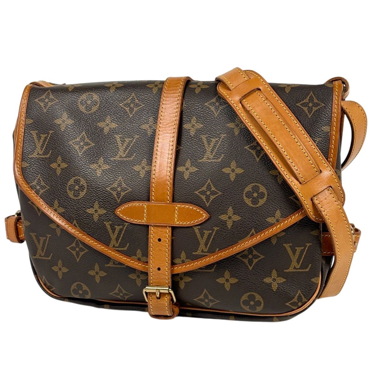 ルイ・ヴィトン Louis Vuitton ソミュール30 斜め掛け ショルダーバッグ モノグラム ブラウン M42256 レディース 【中古】