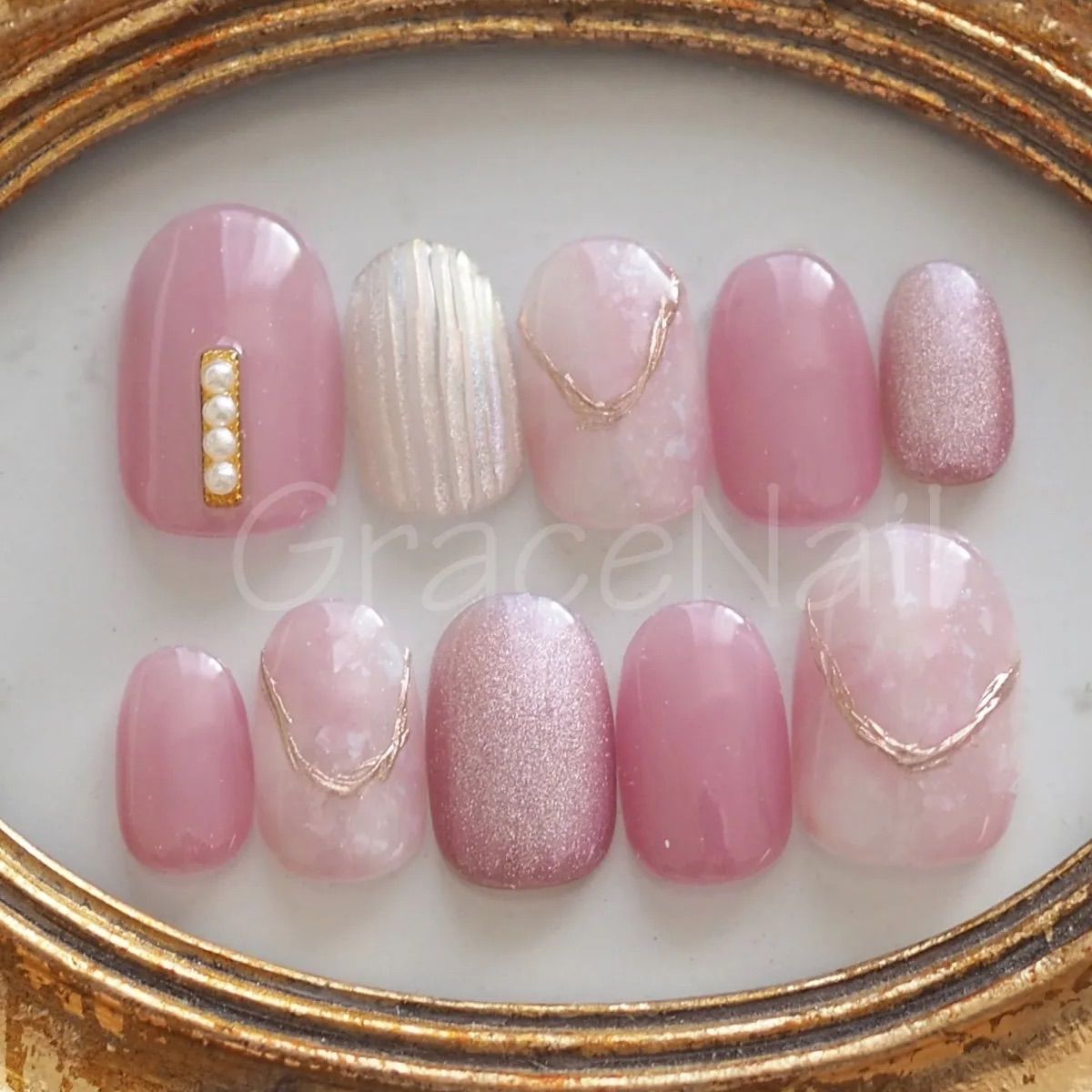 No.2275 現品販売！ネイルチップ ピンク/ニュアンス/マグネット - メルカリ