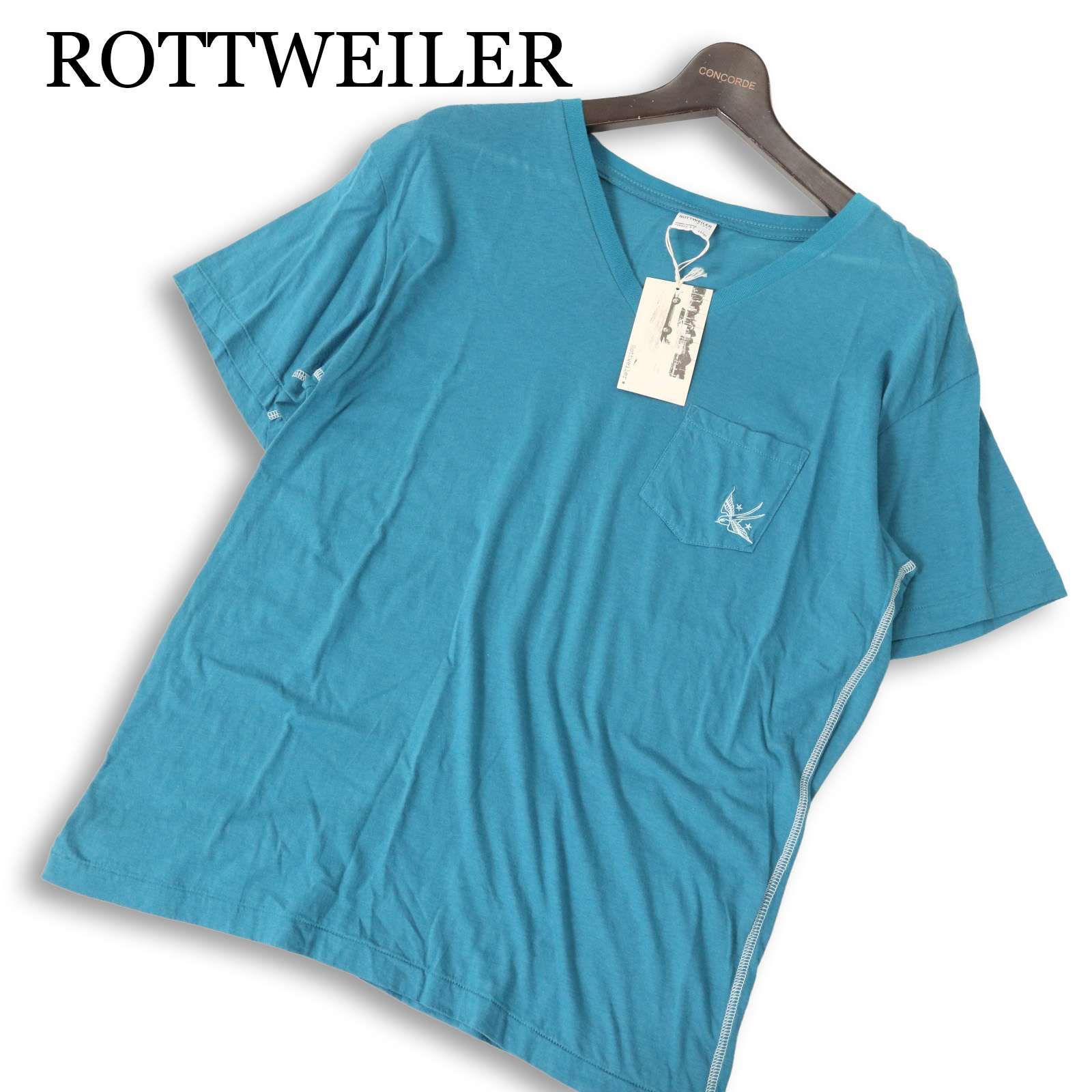 未使用☆ ROTTWEILER ロットワイラー 春夏☆ 半袖 Vネック ロゴ 