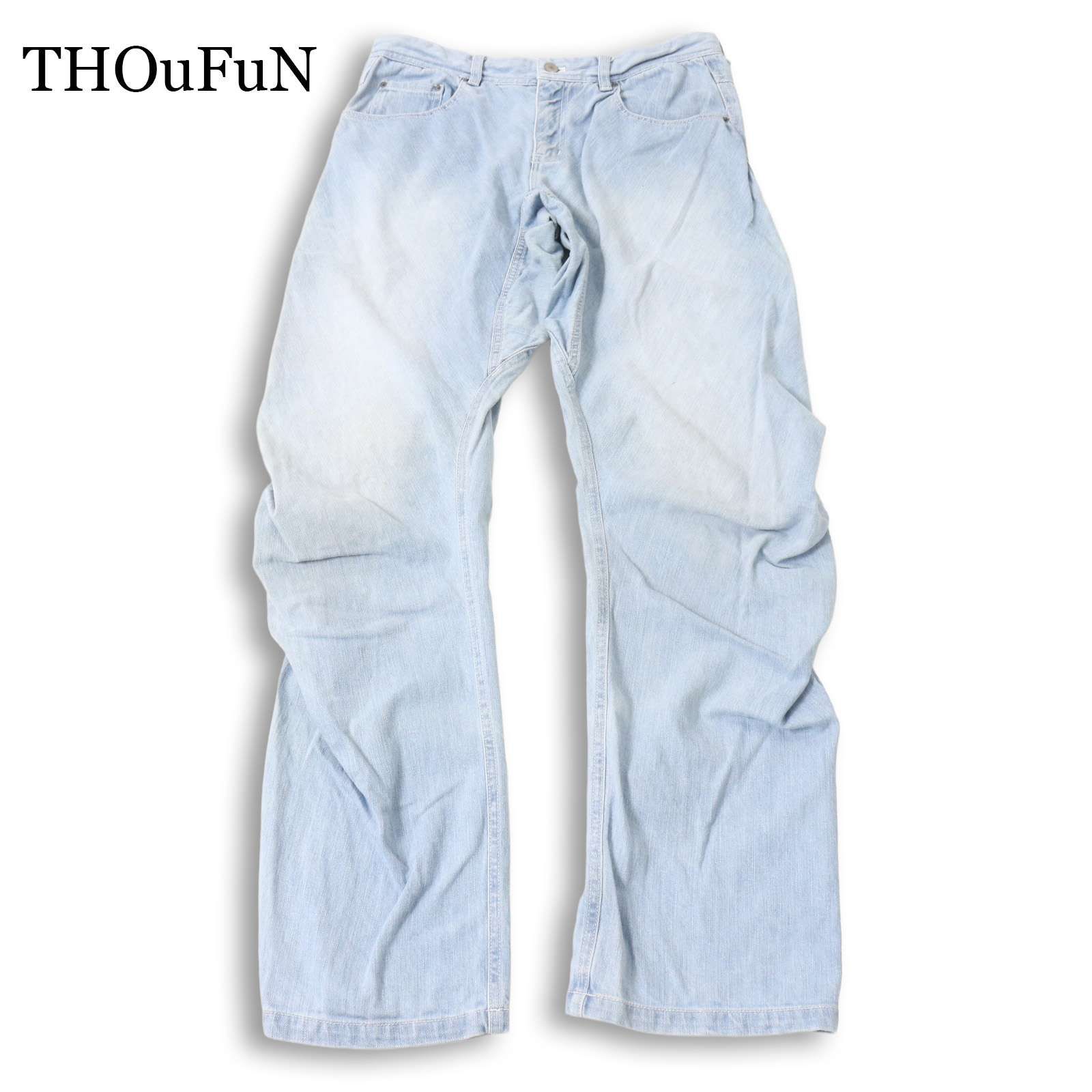 THOUFUN トゥーファン 登攀 Bone Denim★ 立体裁断 USED加工 ストレッチ デニム パンツ ジーンズ Sz.M　メンズ
