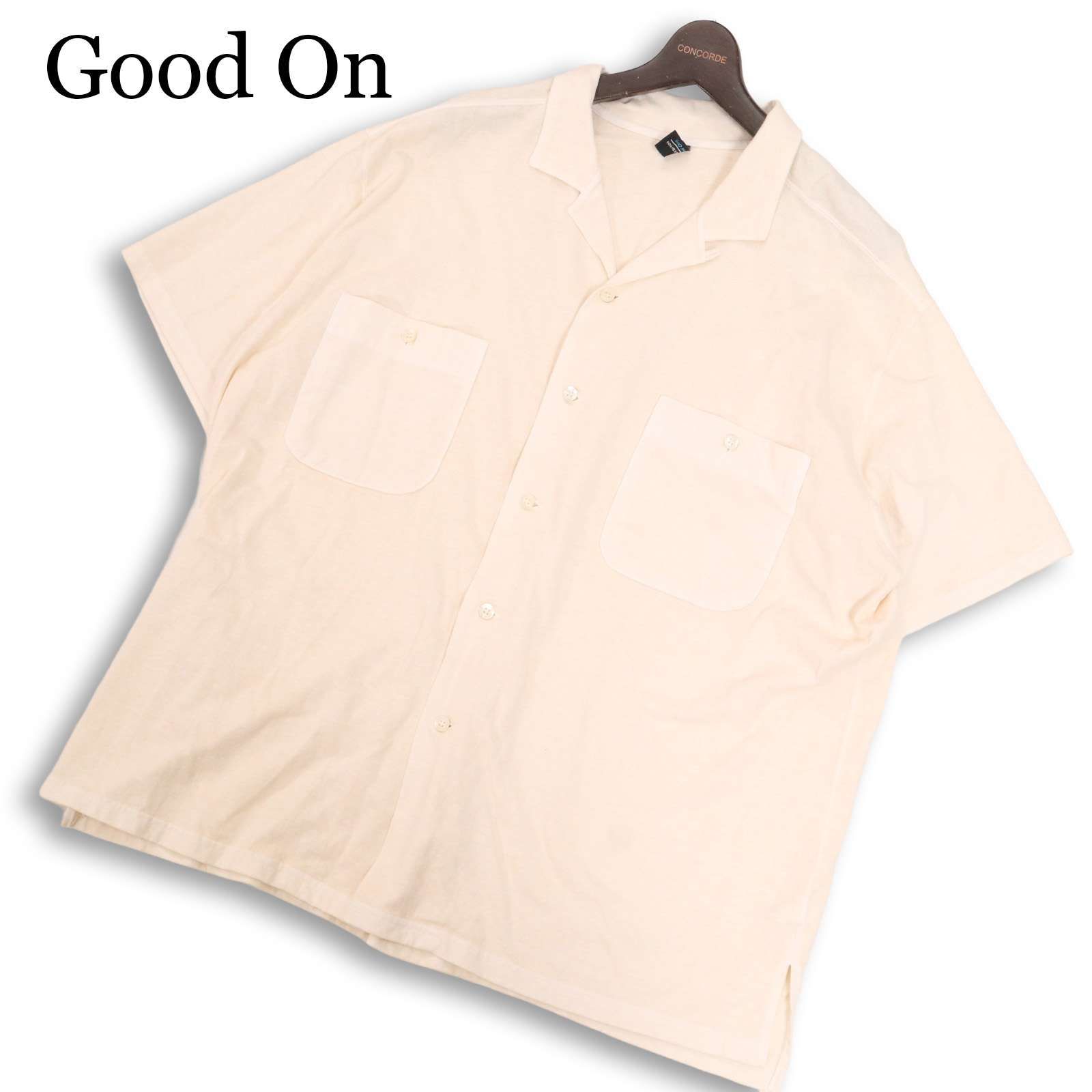 25SS★ Good On グッドオン UNION別注★ 5.5oz JERSEY 半袖 ルーズ オープンカラー シャツ Sz.XL メンズ 大きいサイズ