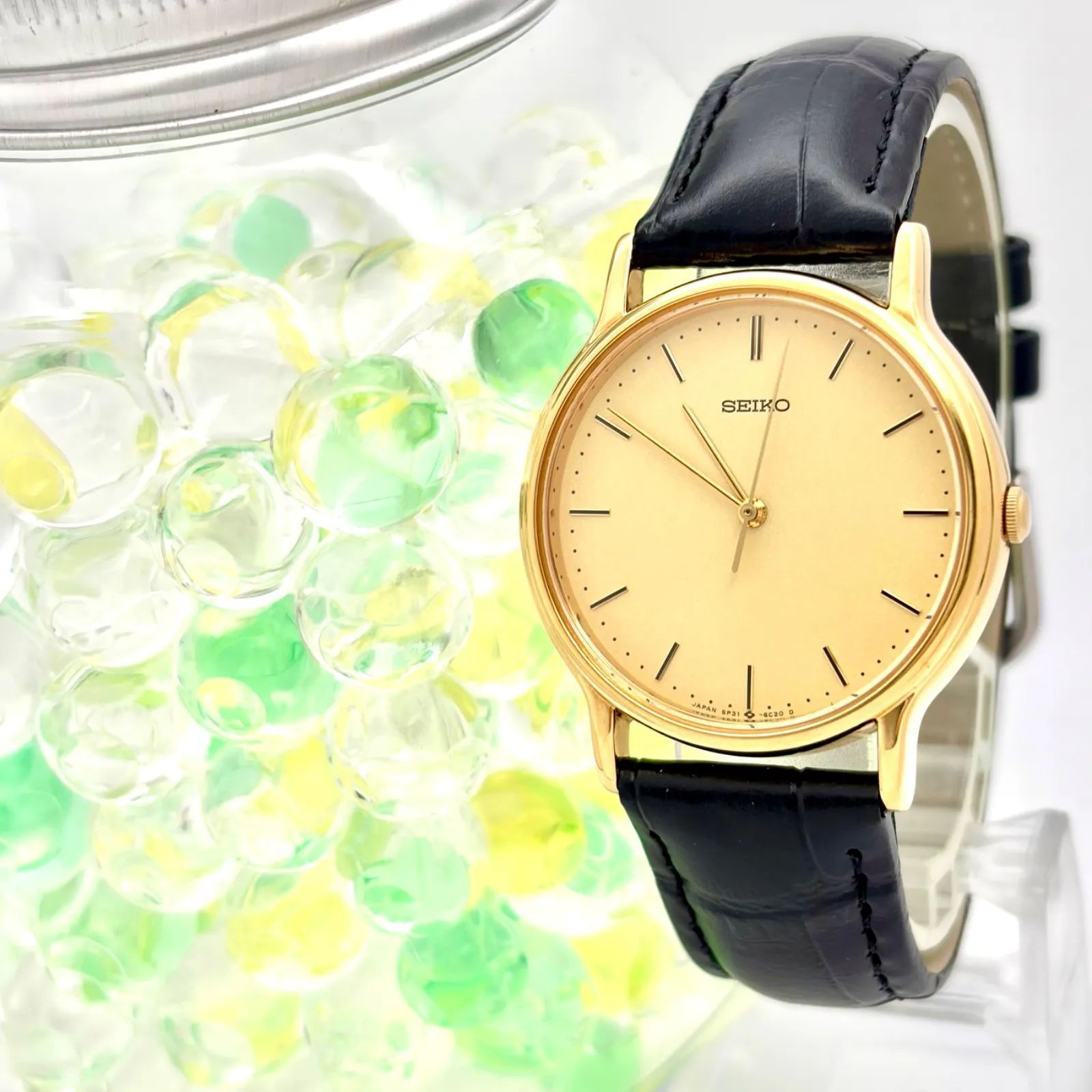 【新品電池】SEIKO セイコー メンズ 腕時計 ゴールド 5P31-6A3A 810397 新品ベルト