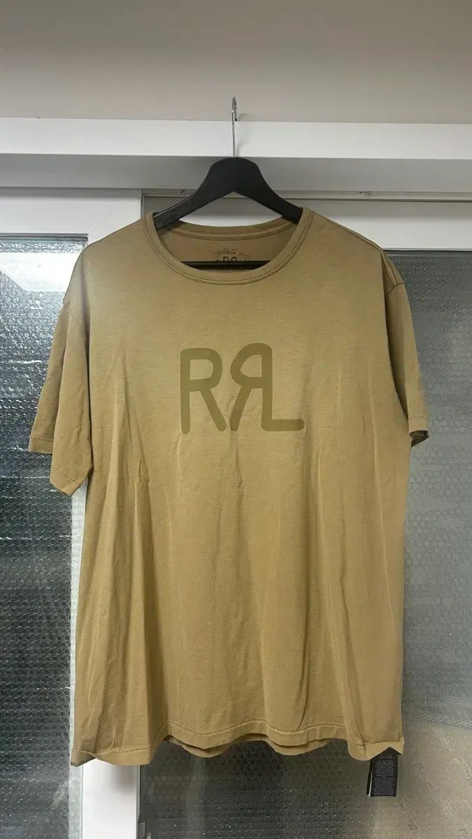 RRL(ダブルアールエル) ロゴ 半袖Tシャツ (ベージュ)(ほぼ新品)