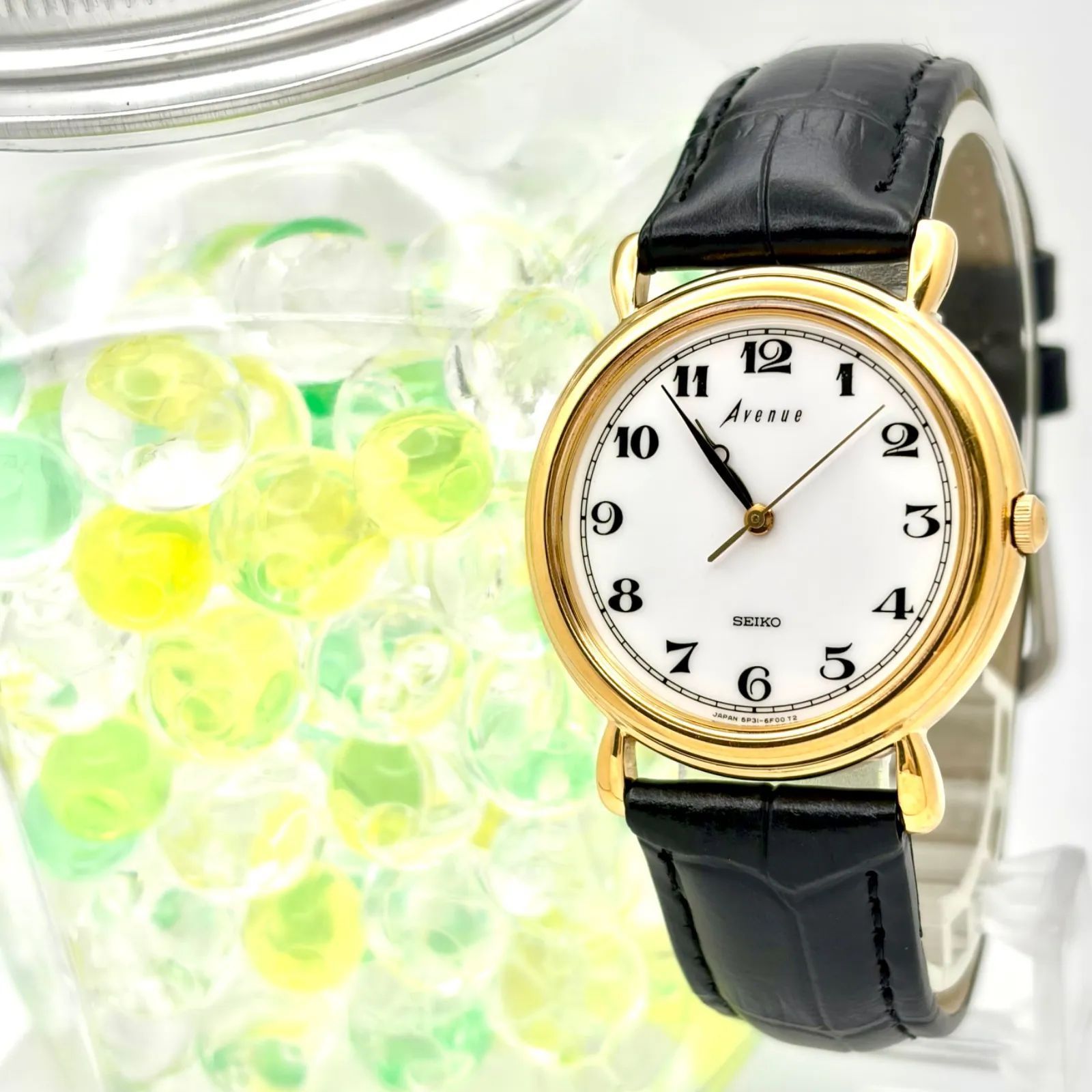 【新品電池】SEIKO セイコー Avenue アベニュー メンズ 腕時計 ゴールド 5P31-6D20 991649 新品ベルト