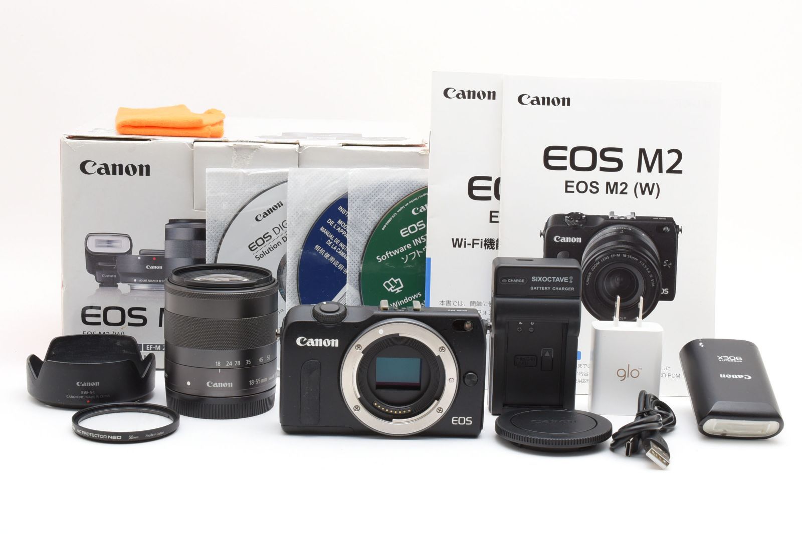 ★極上級★キヤノン Canon EOS M2 ブラック EF-M 18-55mm レンズセット☆Wi-fi転送対応☆