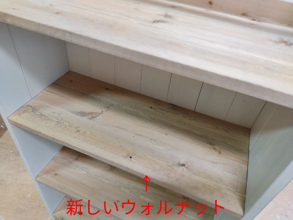 サイズデザインオーダー可！4扉セパレートキャビネット●シャビーホワイト●受注製作 サイズデザインオーダー可ワイドロータイプ4扉キャビネットシャビー