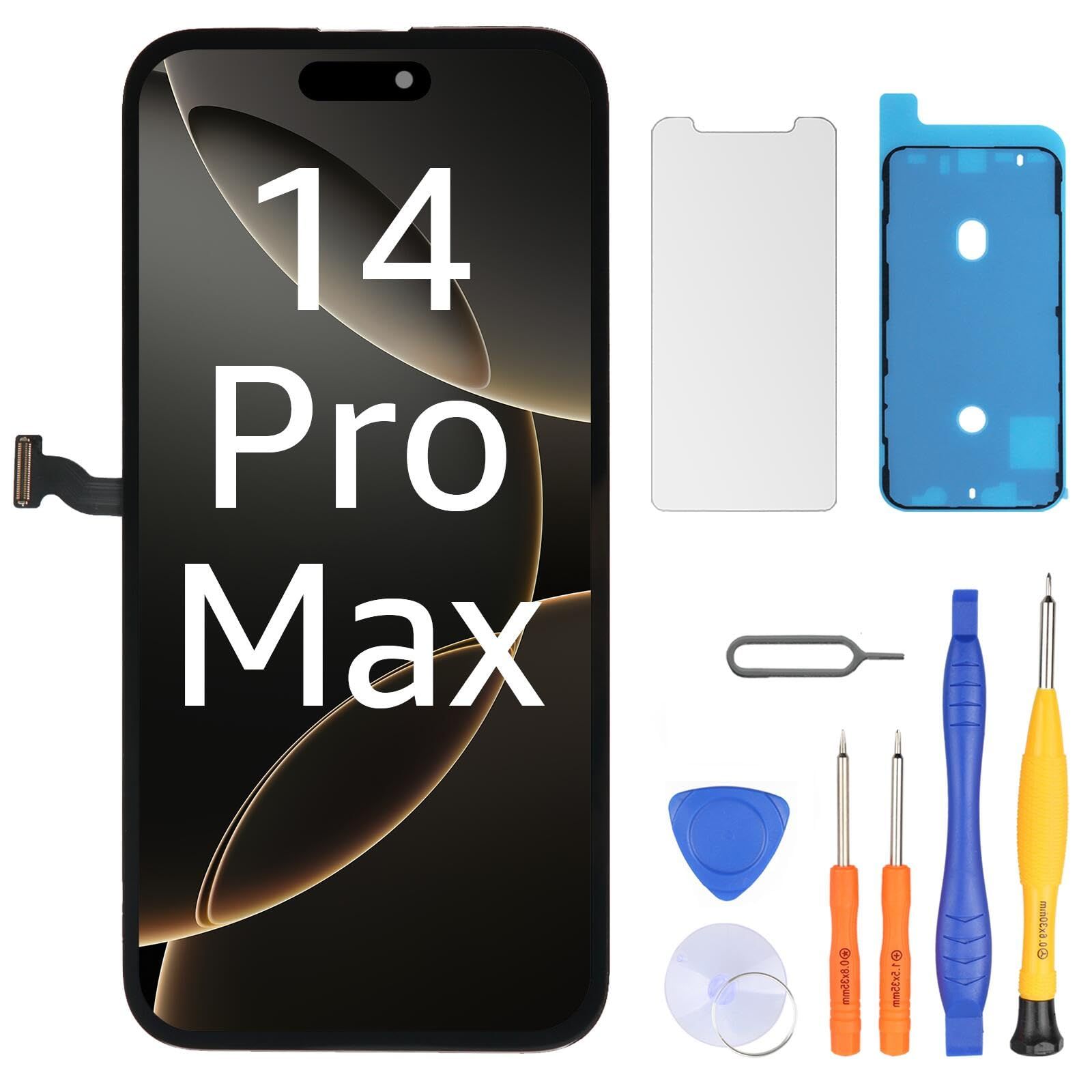 LL TRADER iPhone 14 Pro Max 6.7インチ FHD 液晶パネル 画面交換タッチスクリーン デジタイザーアセンブリフレーム 修理キット付き 2026 new