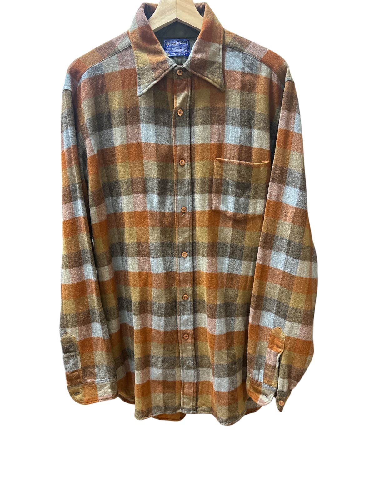 70s～80s USA製 PENDLETON ペンドルトン ウールチェックシャツ XL ヴィンテージ オンブレチェック