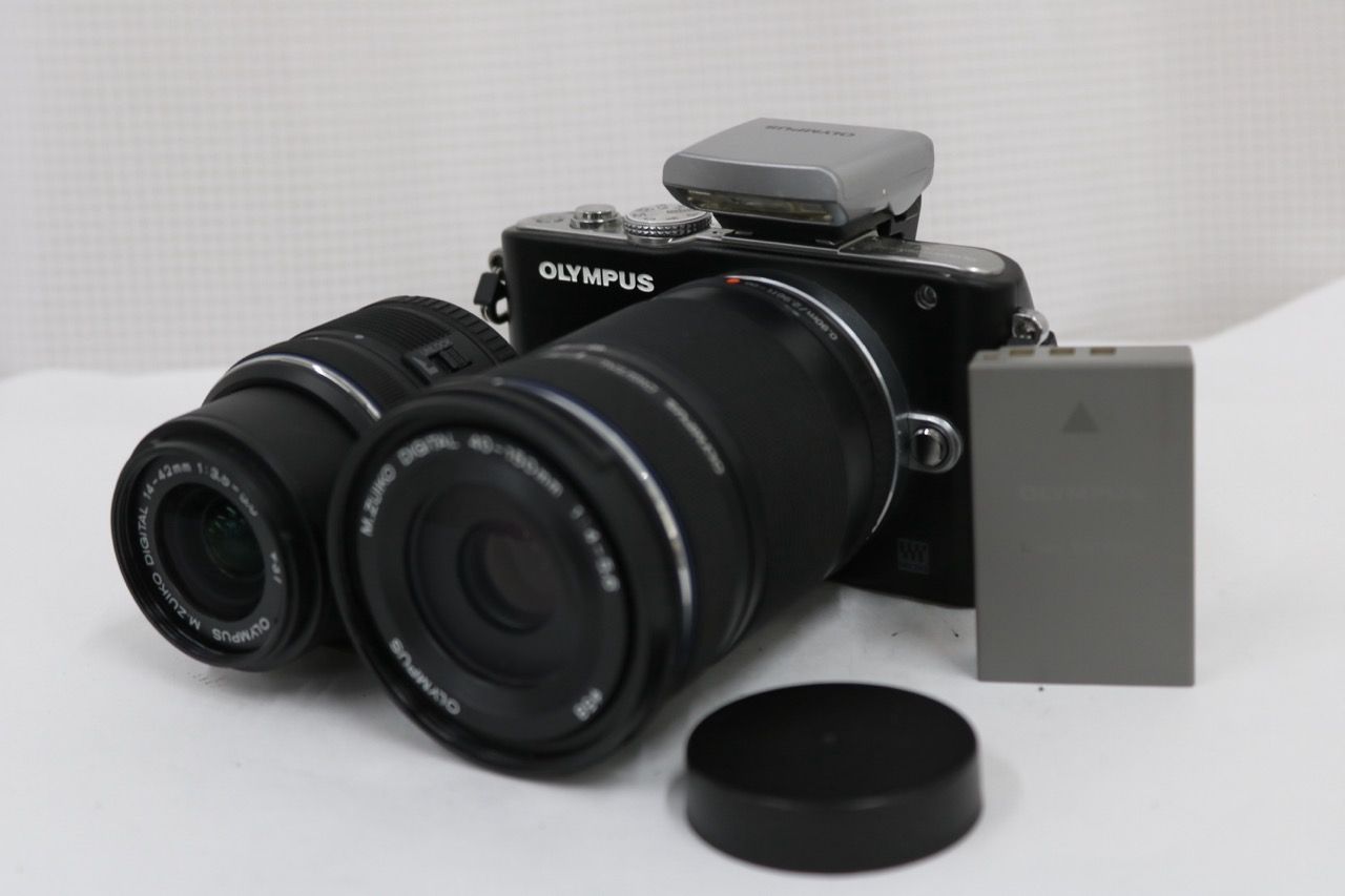 【返品保証】 オリンパス Olympus PEN Lite E-PL3 M.ZUIKO DIGITAL 40-150mm F4-5.6 14-42mm F3.5-5.6 バッテリー付き ミラーレス一眼 e13641