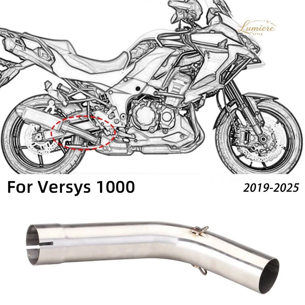 KLZ1000 エキゾーストパイプ カワサキ VERSYS 1000 KLZ1100 VERSYS 1100 2019-2026 オートバイ用エキゾーストキット 51mm アダプター ミド