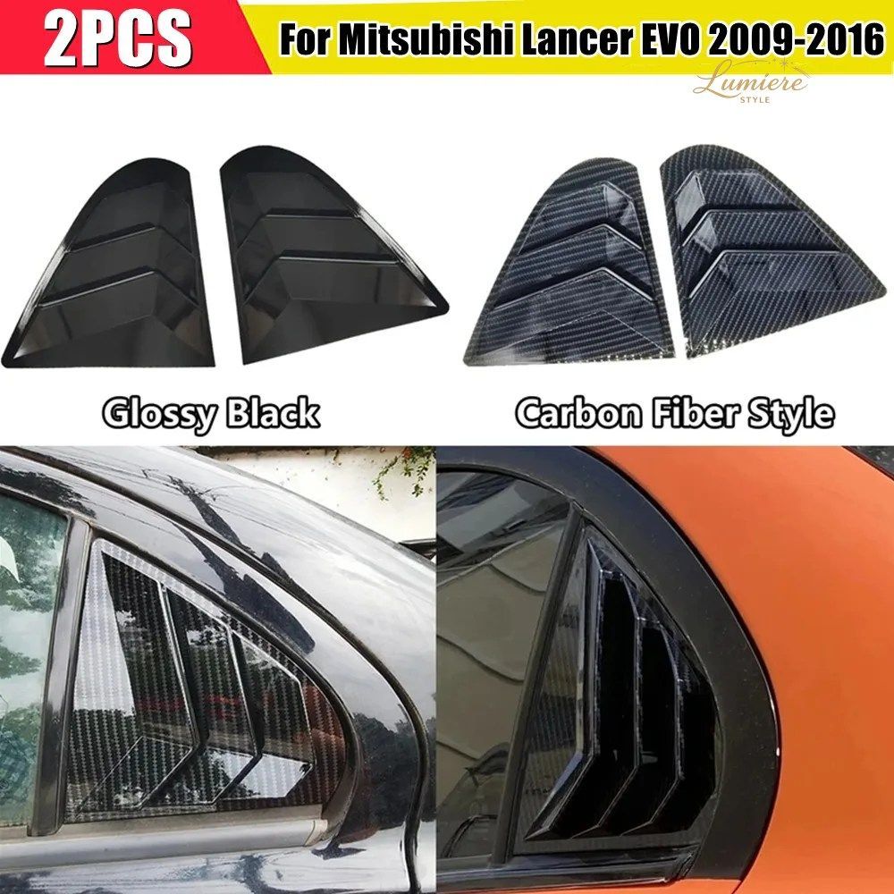三菱ランサーEX X EVO 2008-2018 リアウィンドウルーバーシャ??ッターカバーサイドベントトリムフロントガラスデコレーションカバーカー