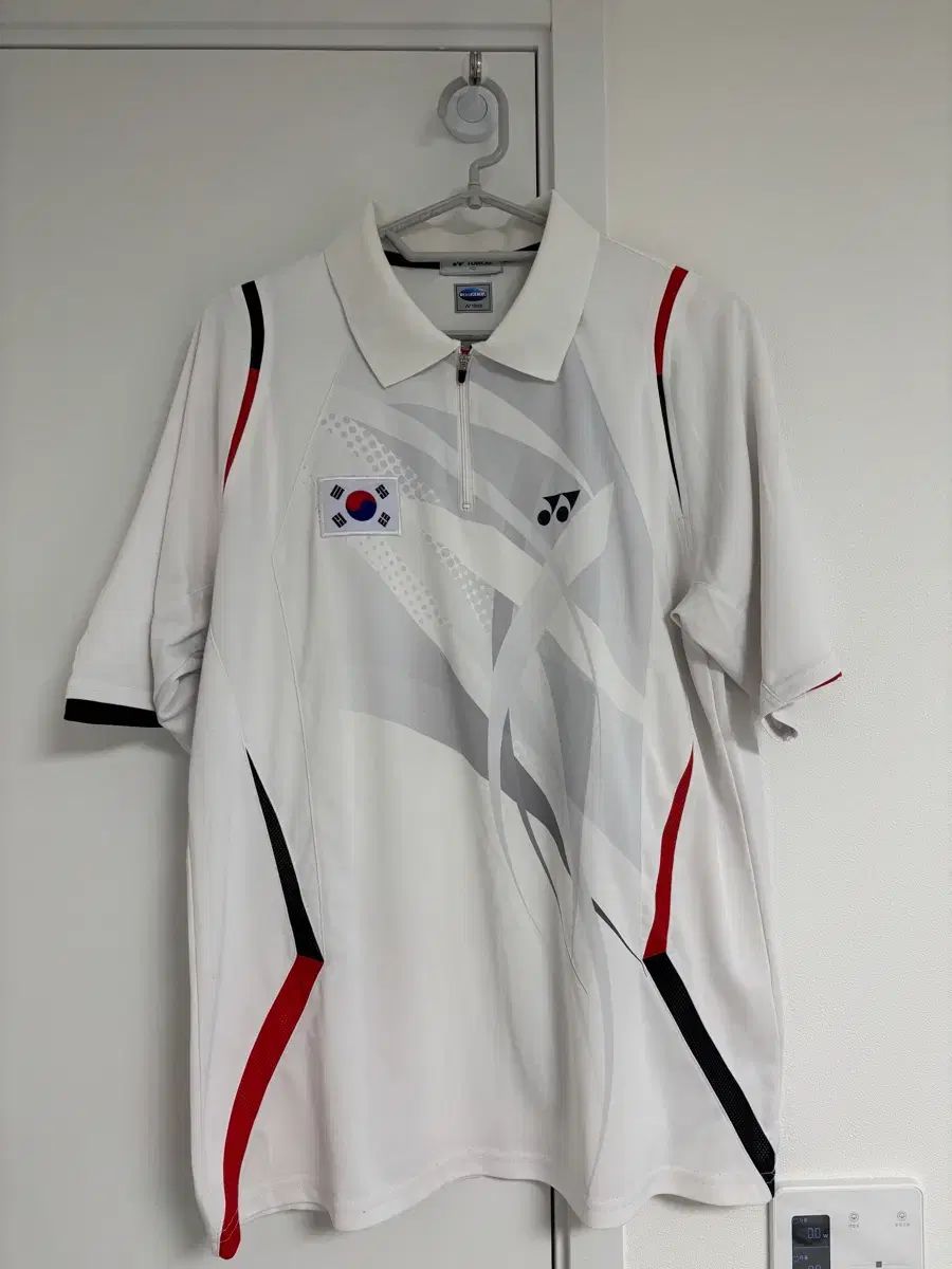 ヨネックス バドミントン 韓国国家代表 ハーフジップ 半袖 カラーTシャツ 105