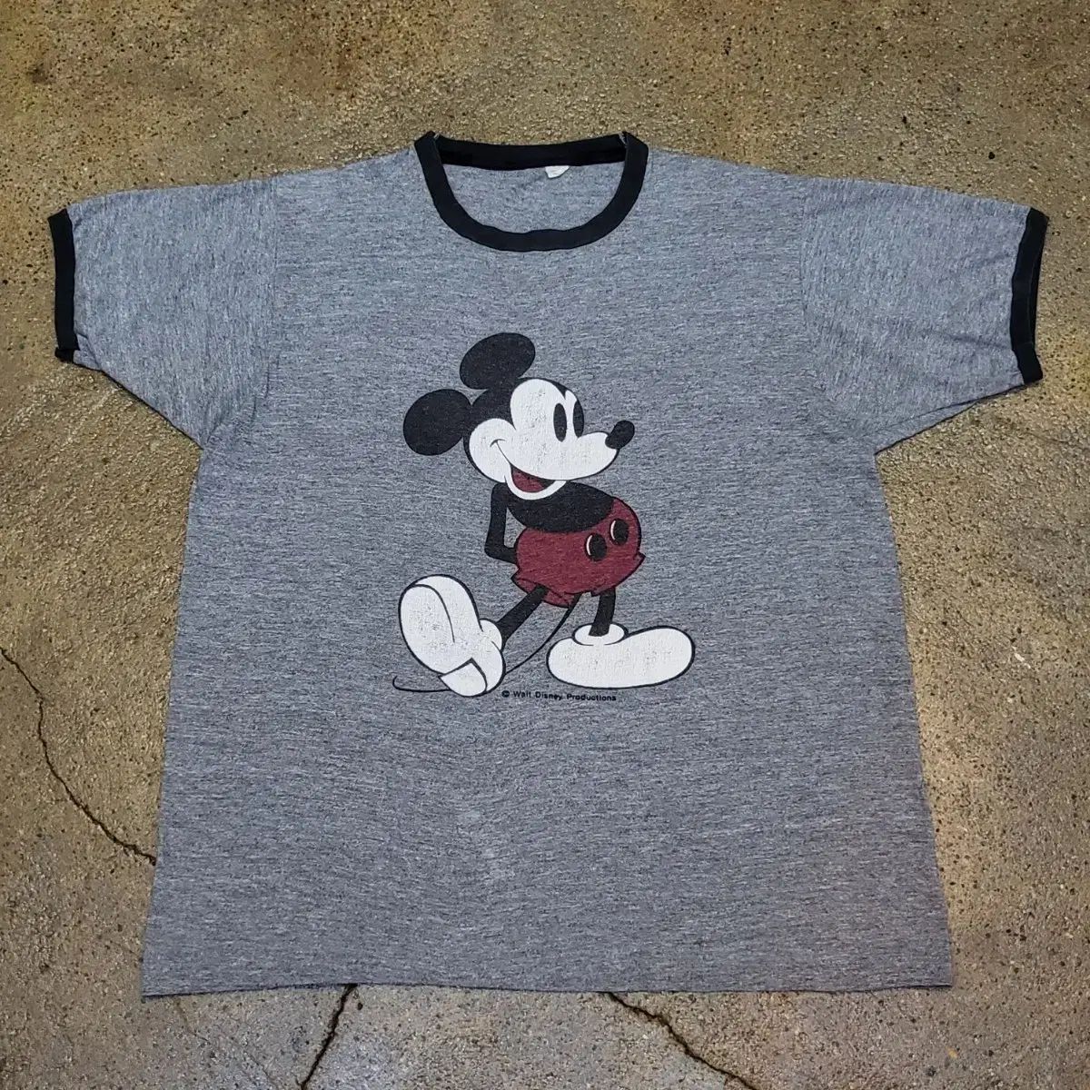 80s Made in USA ヴィンテージ ミッキーマウス シングルステッチ リンガーT 半袖T