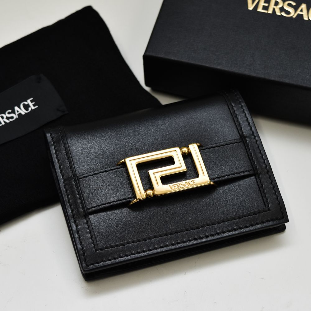 ヴェルサーチ 財布 二つ折り グレカ ゴッデス メンズ ブランド 本革 ベルト VERSACE 2つ折り財布 小銭入れ付き 1008832