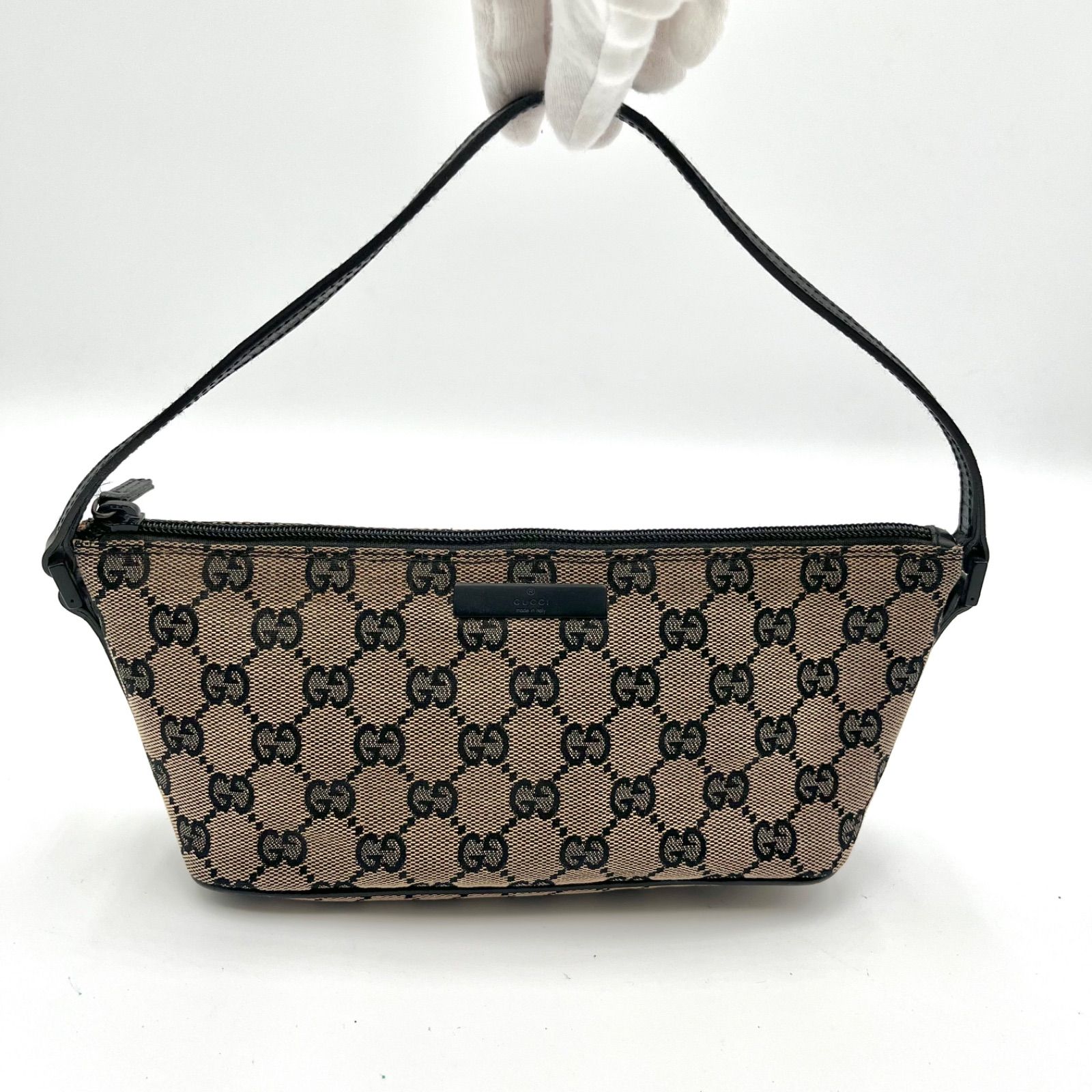 極美品◎GUCCI グッチ GGキャンバス アクセサリーポーチ ハンドバッグ