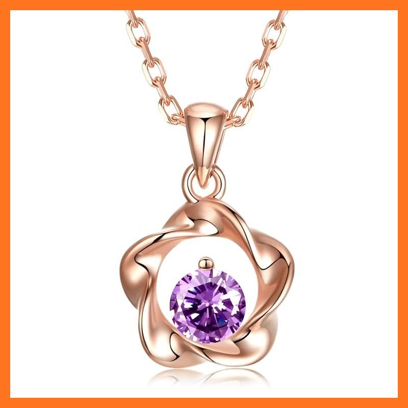 【新品】 [JUDYの秘密] 選べる誕生石 フラワー ネックレス レディースネックレス 18Kゴールド シルバー925アクセサリー（6月）