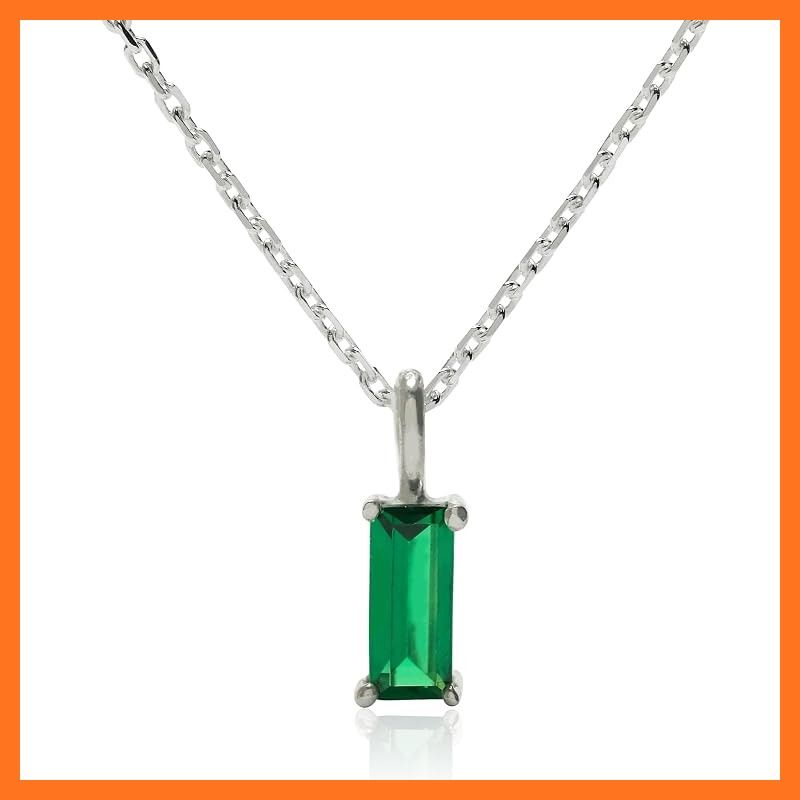 【新品】 [Cloud-jewelry] クラウドジュエリー ミニ エメラルド スクエア レディース ネックレス ペンダント シルバー925 5月誕生石 【木製 プレゼント ギフト BOX付 】 esn-6e