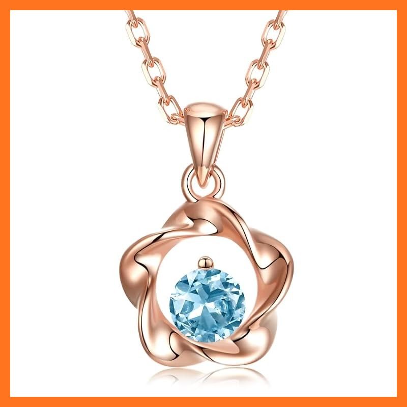 【新品】 [JUDYの秘密] 選べる誕生石 フラワー ネックレス レディースネックレス 18Kゴールド シルバー925アクセサリー（3月）