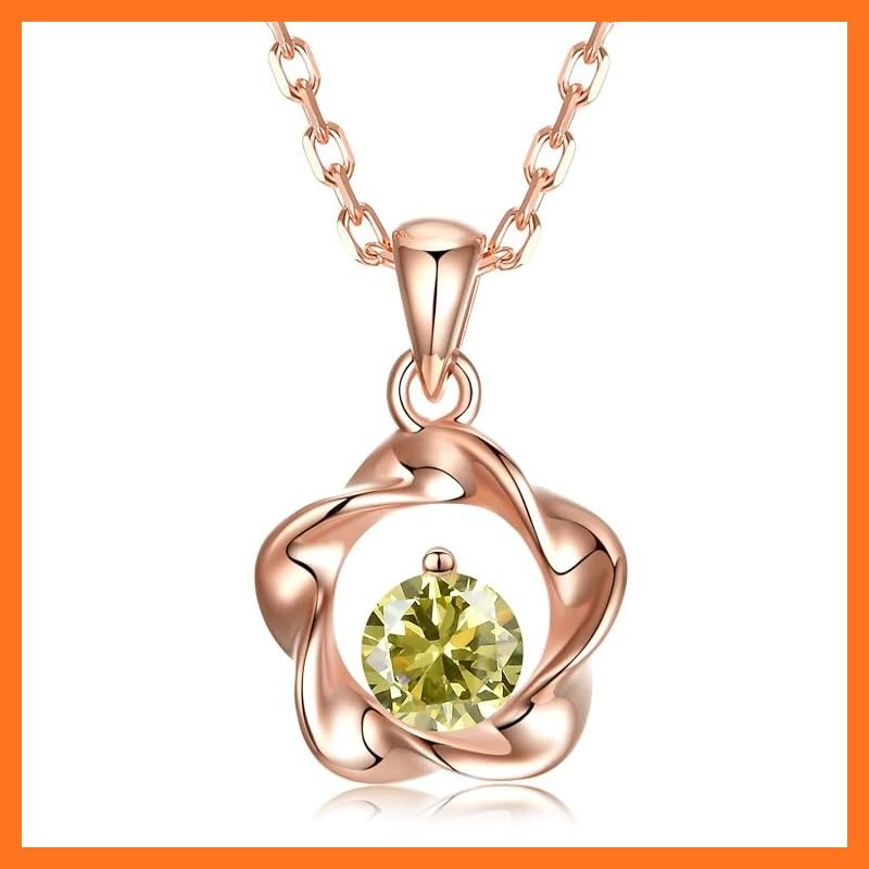 【新品】 [JUDYの秘密] 選べる誕生石 フラワー ネックレス レディースネックレス 18Kゴールド シルバー925アクセサリー（8月）