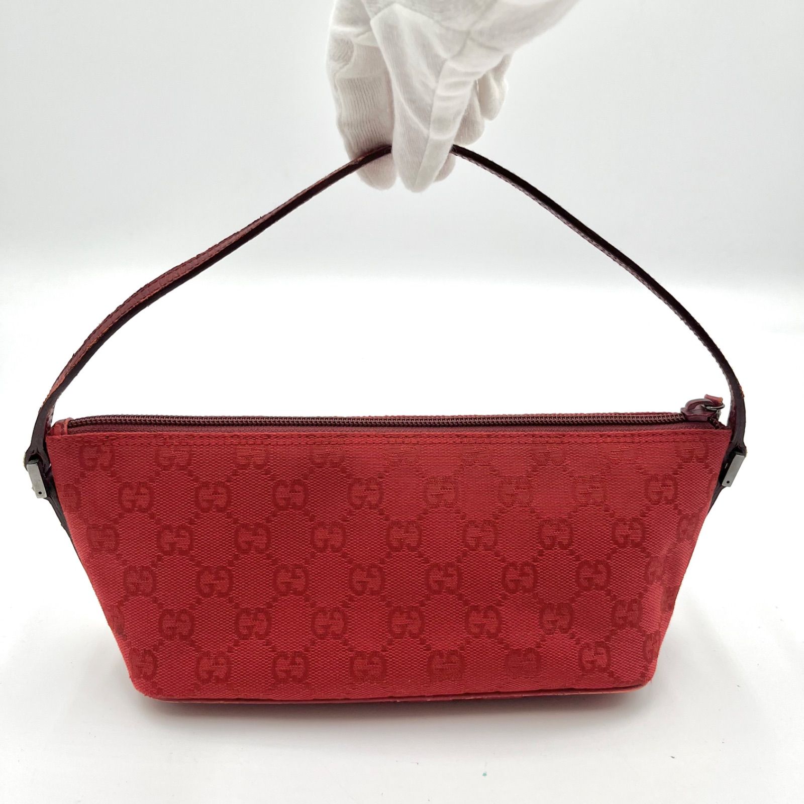 美品◎GUCCI グッチ GGキャンバス ゴールド金具 アクセサリーポーチ