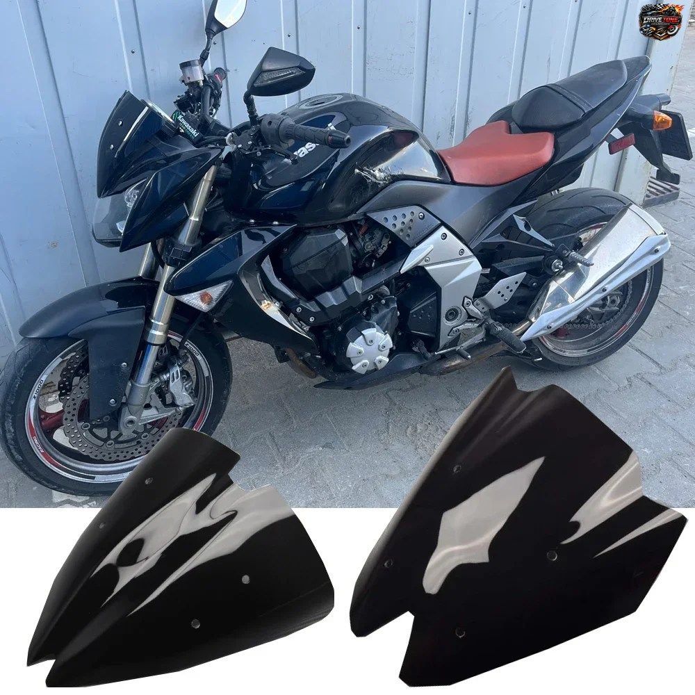 カワサキ Z1000 用 ウインドスクリーン ウインドシールド ウインドディフレクター ダブルバブルスクリーン 2007 - 13 ブラック 新品