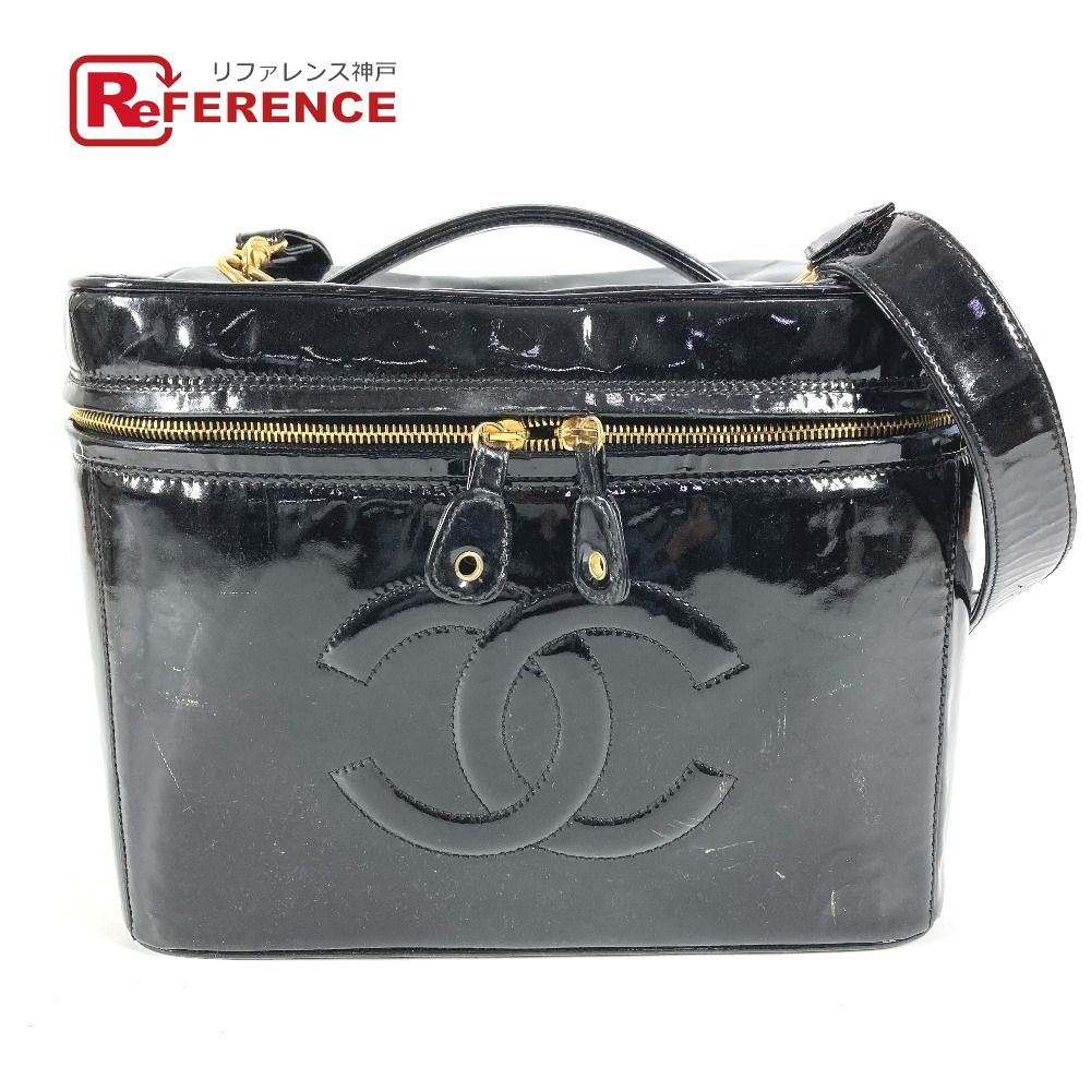 CHANEL シャネル ハンドバッグ CC ココマーク ロゴ バニティバッグ パテントレザー ブラック