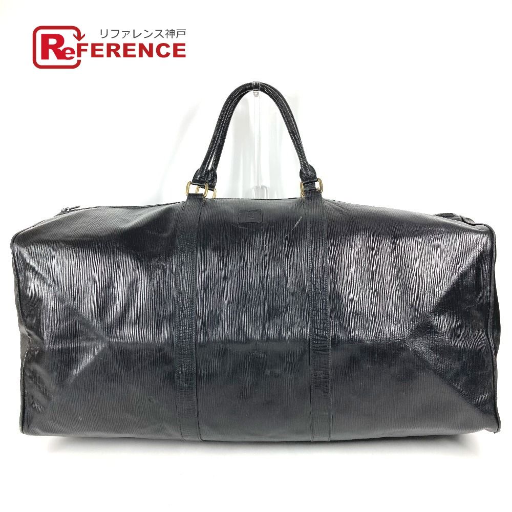 FENDI フェンディ ボストンバッグ FFロゴ レザー ブラック