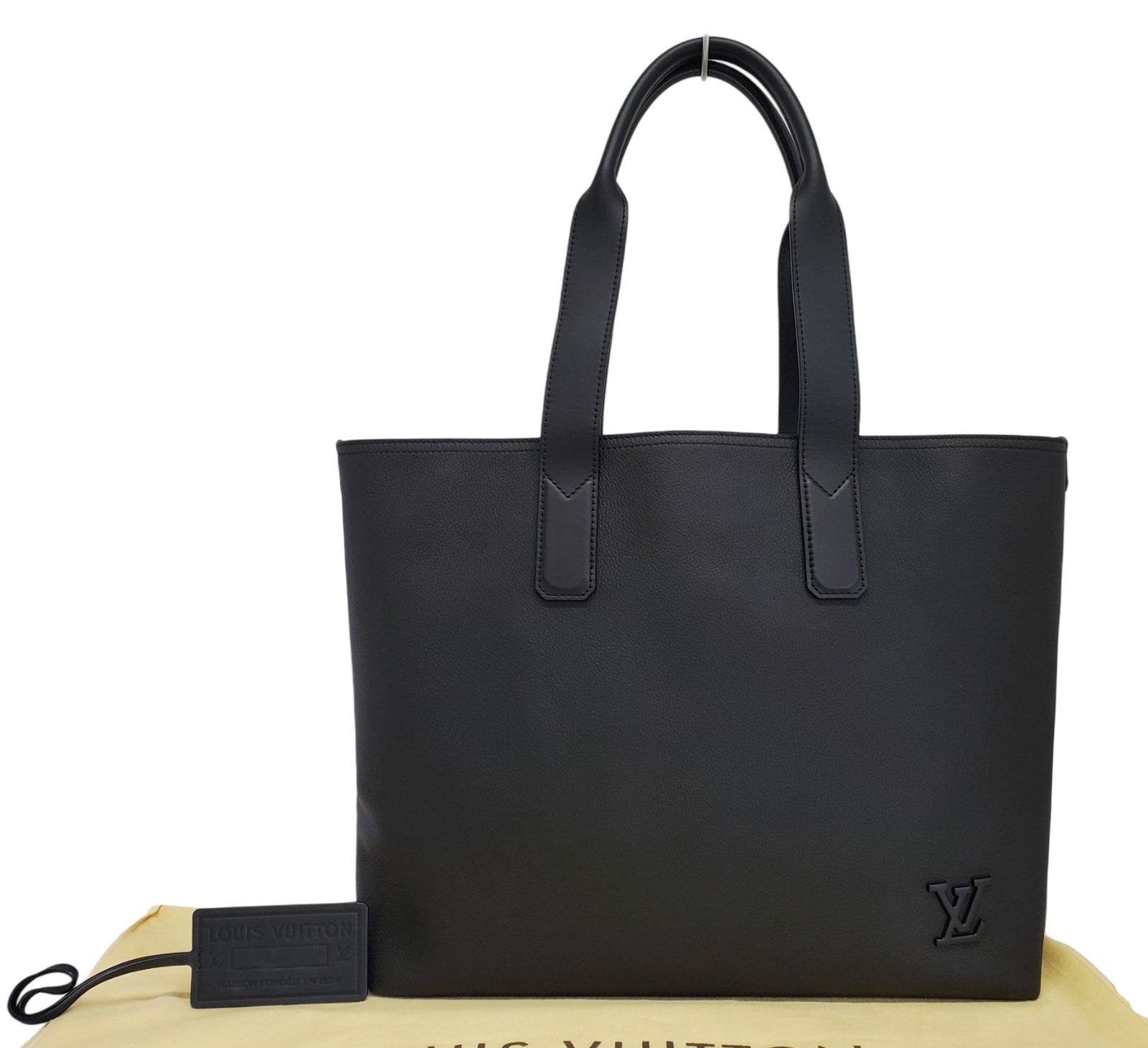 J903◆ほぼ未使用【ルイヴィトン】LVアエログラム パイロット トート M24771 ハンド ショルダーバッグ◆ICチップ確認済み ビジネス 黒
