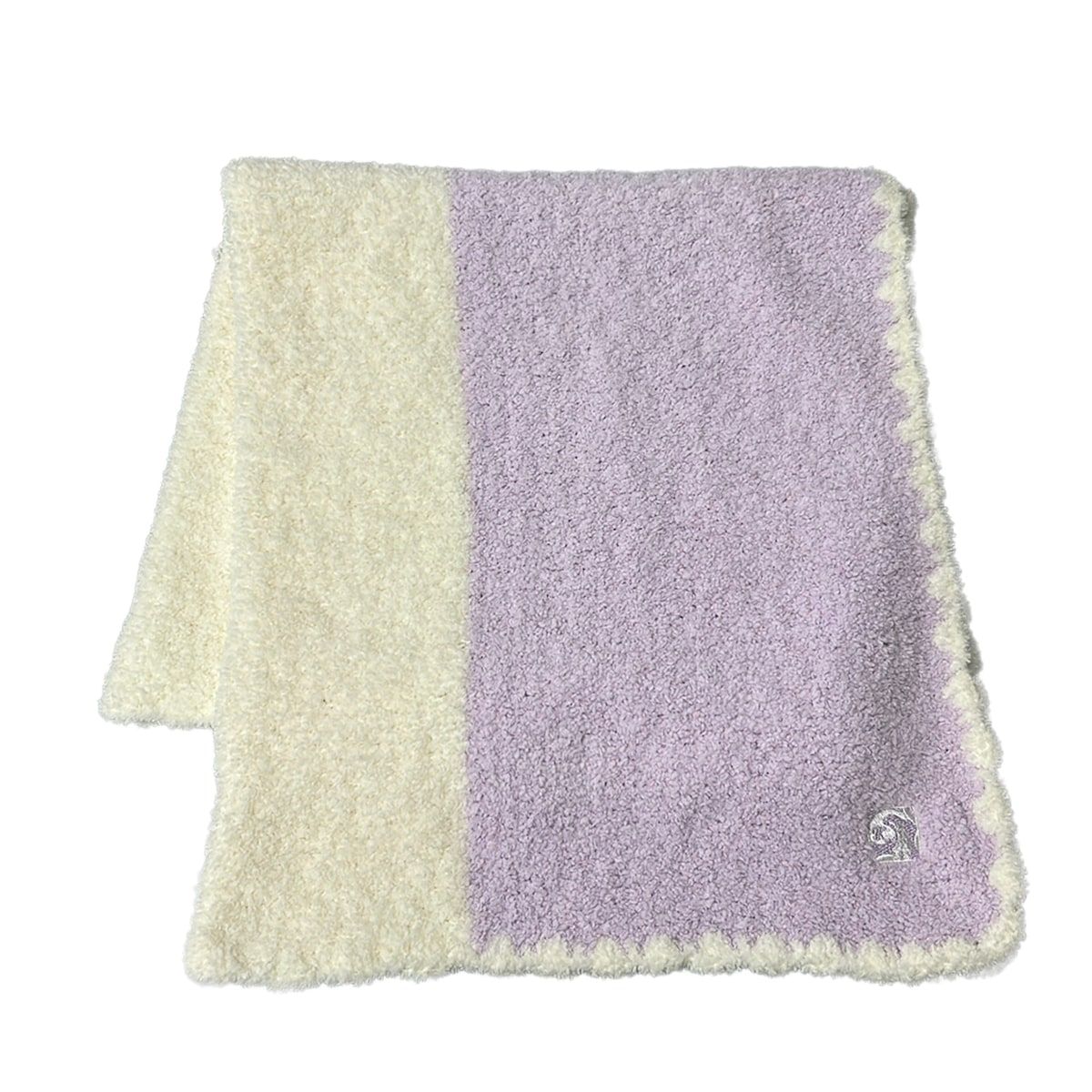 KASHWERE(カシウエア) ブランケット美品 - ライトパープル×アイボリー 