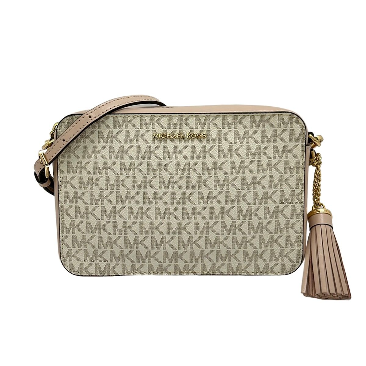 MICHAEL KORS(マイケルコース) ショルダーバッグ - アイボリー×ダークブラウン×ピンク レザー