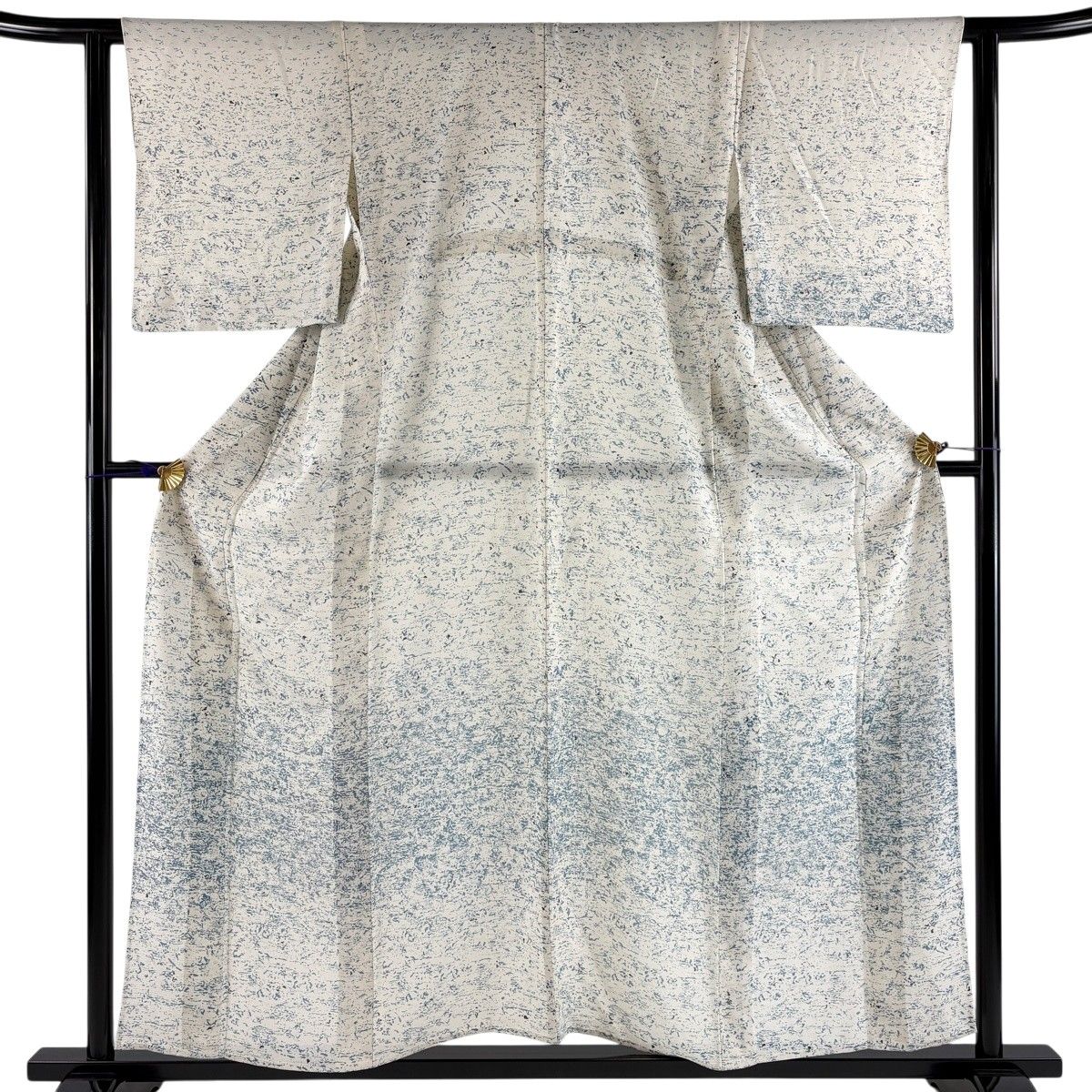 訪問着 身丈157cm 裄丈62cm S 薄物 絽 幾何学 クリーム 正絹 秀品 【中古】