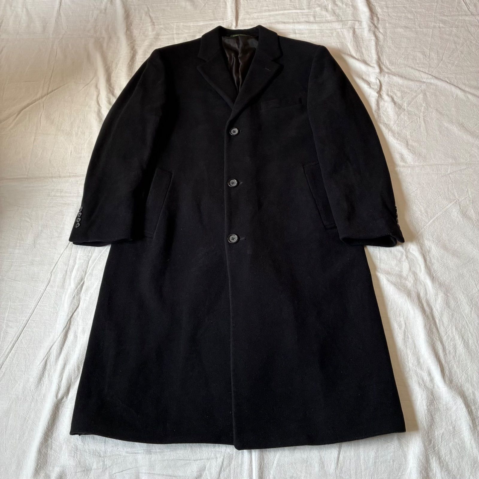 90s 00s LAUREN RALPH LAUREN ローレンラルフローレン ウールコート カシミヤ ブラック ネイビー 38R表記