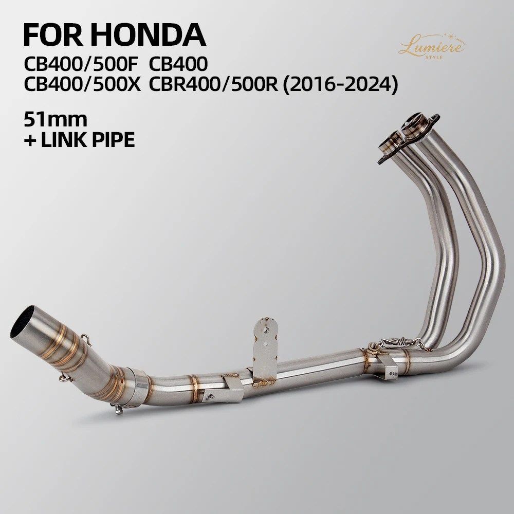 CBR500R エキゾーストヘッダーチューブ ホンダ CBR400R CB500/CB400-F/X NX500 NX400 2016-2024 オートバイ用エキゾーストキット レーシン