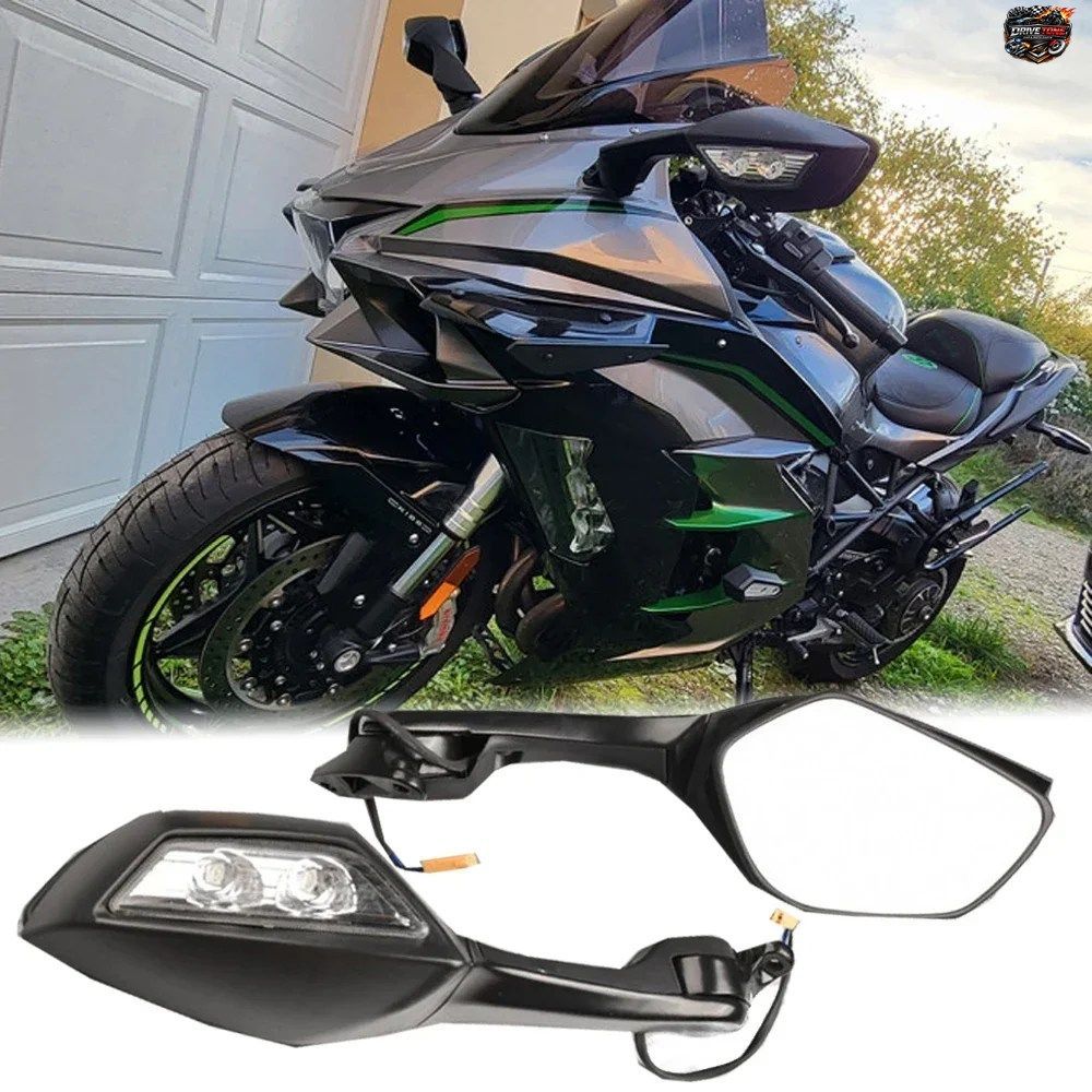カワサキ H2 SX 2016 - 21 H2SX SE H2R 用オートバイバックミラー バックミラー サイドミラー ウインカーライト