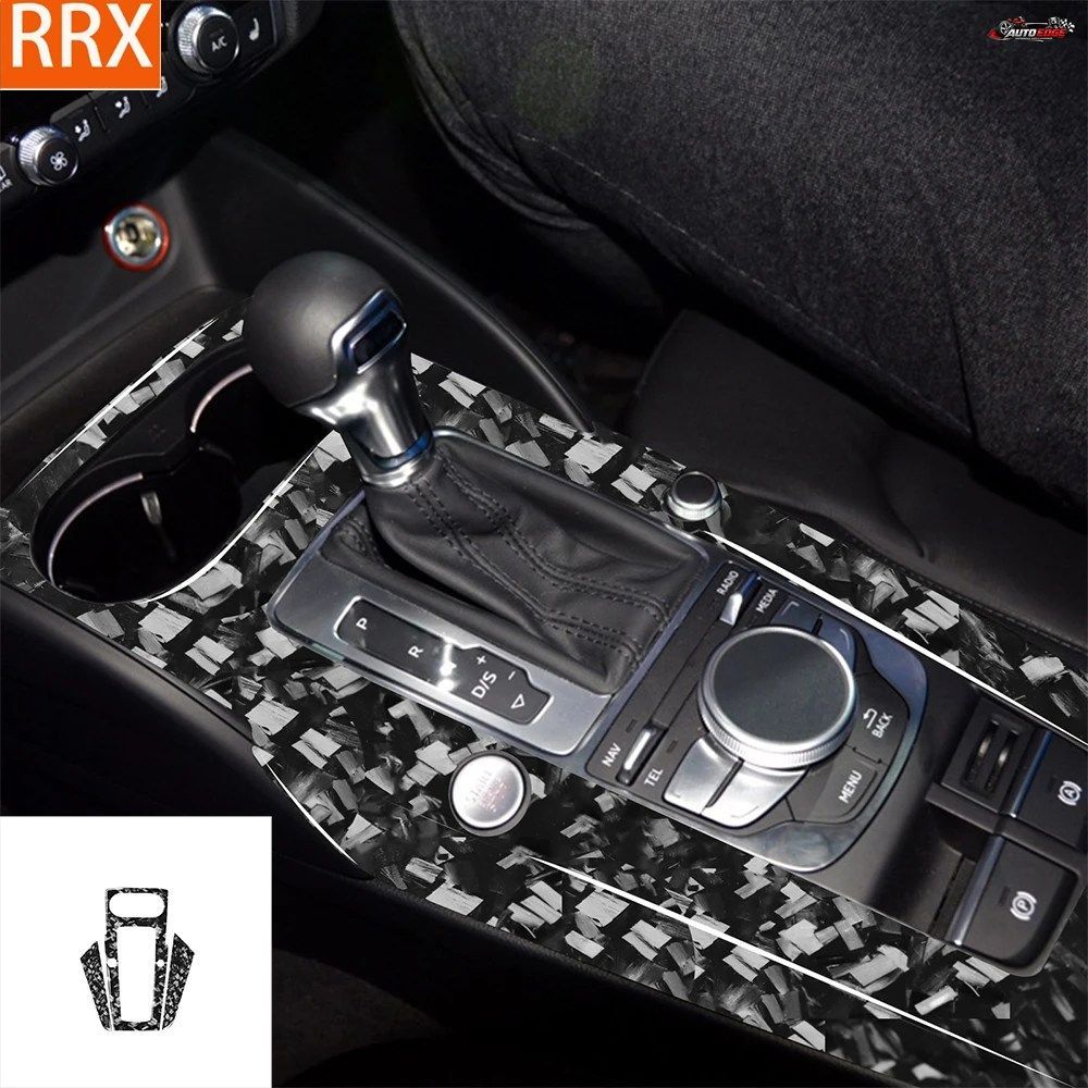 アウディ A3 8P 8V 8Y 2014 - 18 用 ギアシフトパネルセット チューニング リアルフ??ォージドカーボンステッカー 車内アクセサリー