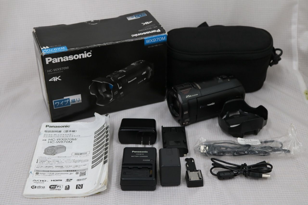 【美品 返品保証】 【録画再生確認済み】パナソニック Panasonic HC-WX970M ブラック 25x iA ZOOM ビデオカメラ e13827