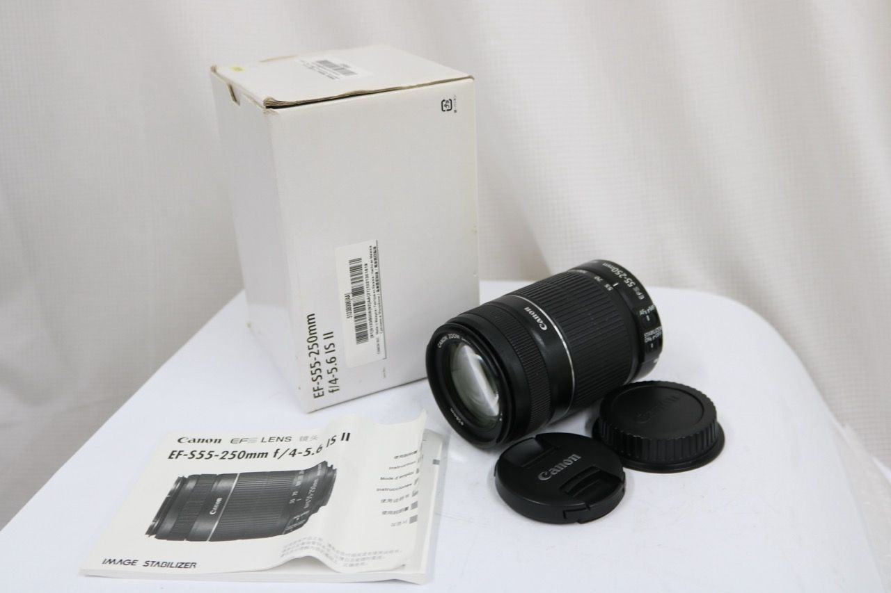 【返品保証】 【元箱付き】キャノン Canon EF-S 55-250mm F4-5.6 IS II レンズ e13859
