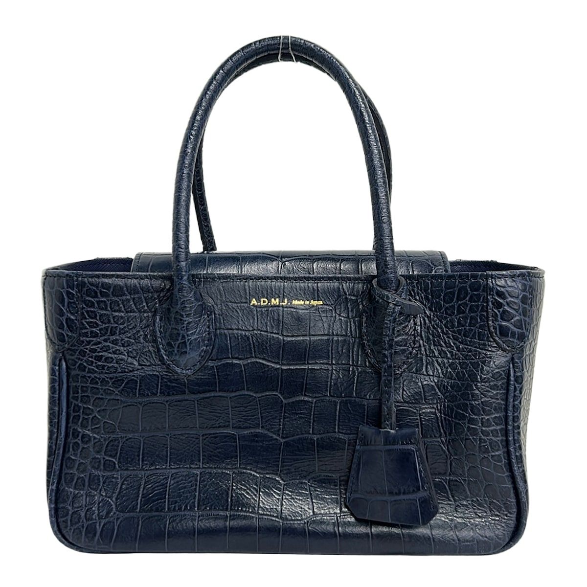 AccessoiresDeMademoiselle(ADMJ)(アクセソワ・ドゥ・マドモワゼル) ハンドバッグ - ダークネイビー 型押し加工 レザー