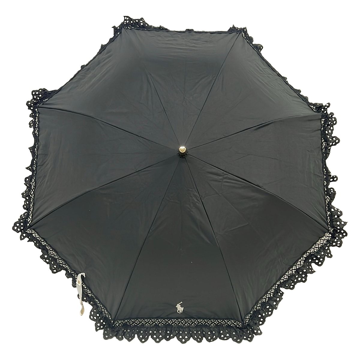 POLObyRalphLauren(ポロラルフローレン) 傘美品 - 黒 晴雨兼用傘/レース/ショート