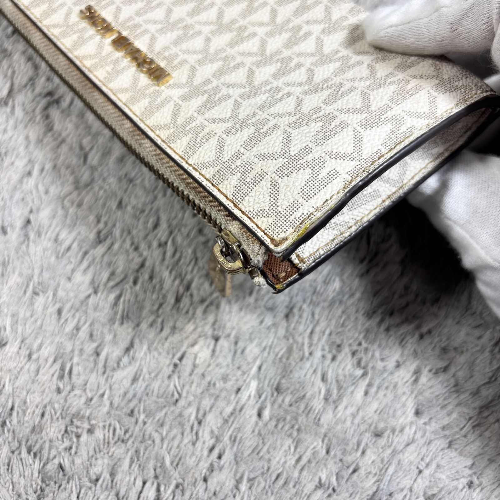 MICHAEL KORS MKシグネチャー L字ファスナー長財布 MICHAEL KORS マイケルコース 長財布 L字ファスナー PVC シグネチャー