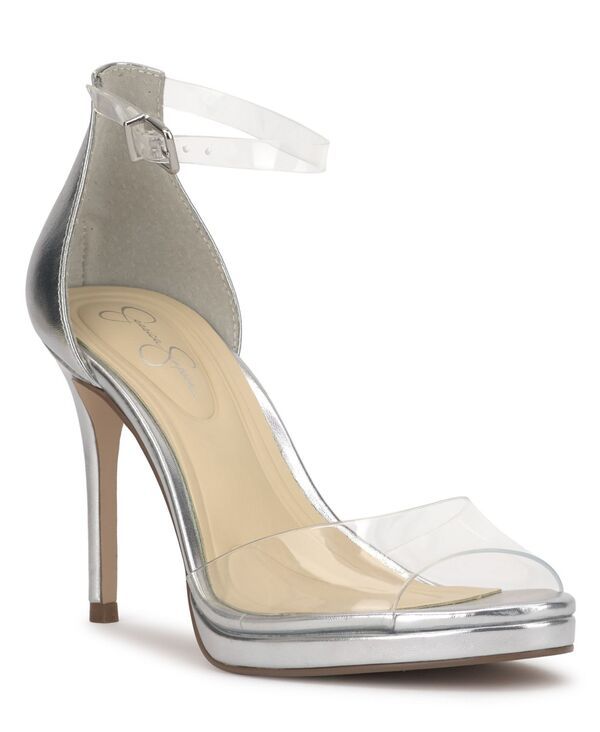 ジェシカシンプソン レディース シューズ サンダル Jessica Simpson Womens Daisile Vinyl Strap Stiletto Sandals Silver Metalli