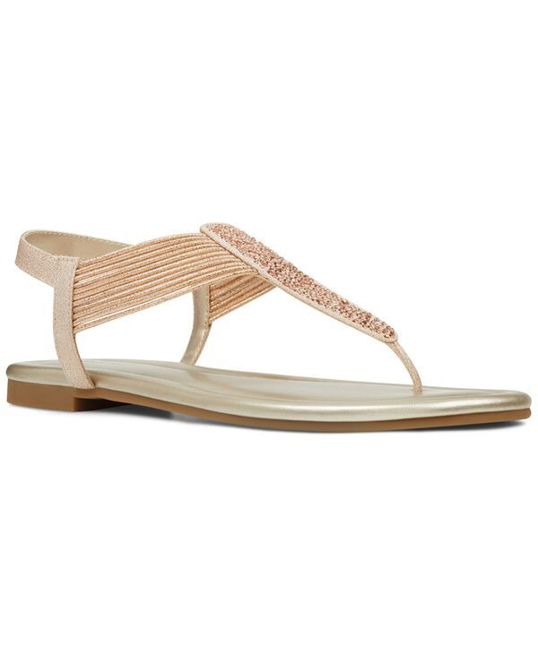 バンドリーノ レディース シューズ サンダル Bandolino Womens Kaytembellished TStrap Flat Sandals Rose Metallic メタリック