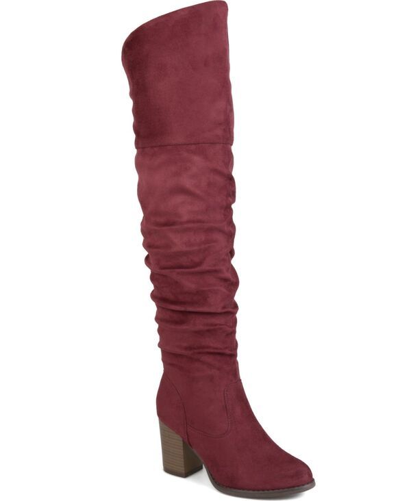 ジュルネ コレクション レディース シューズ ブーツ・レインブーツ ヒール Journee Collection Womens Kaison Stacked Heel Over The Knee Re