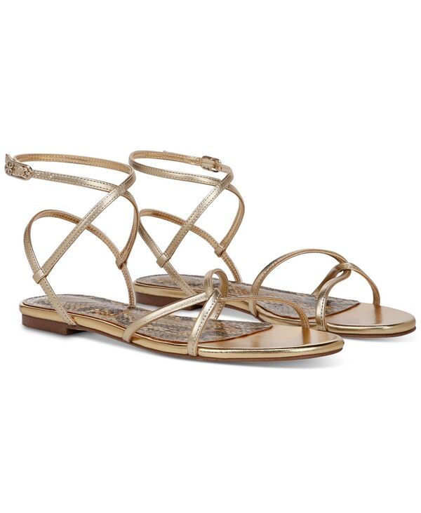サムエデルマン レディース シューズ サンダル アンクル Sam Edelman Womens ElinankleStrap Flat Sandals Amber Gold アンバー