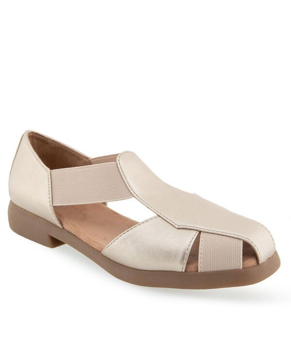 エアロソールズ レディース シューズ サンダル Aerosoles Womens 4Give Closed Toe Sandals Soft Gold Polyurethane ゴールド