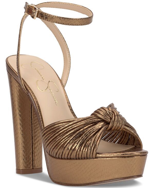 ジェシカシンプソン レディース シューズ サンダル プラットフォーム Jessica Simpson Womens Immie Platform Dressandals Bronze Metallic
