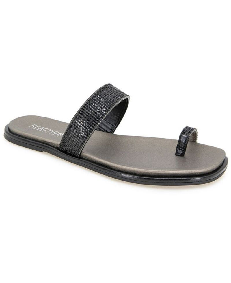 ケネスコール レディース シューズ サンダル Kenneth Cole Reaction Womens Wilfred Toe Loop Flat Sandals Black ブラック