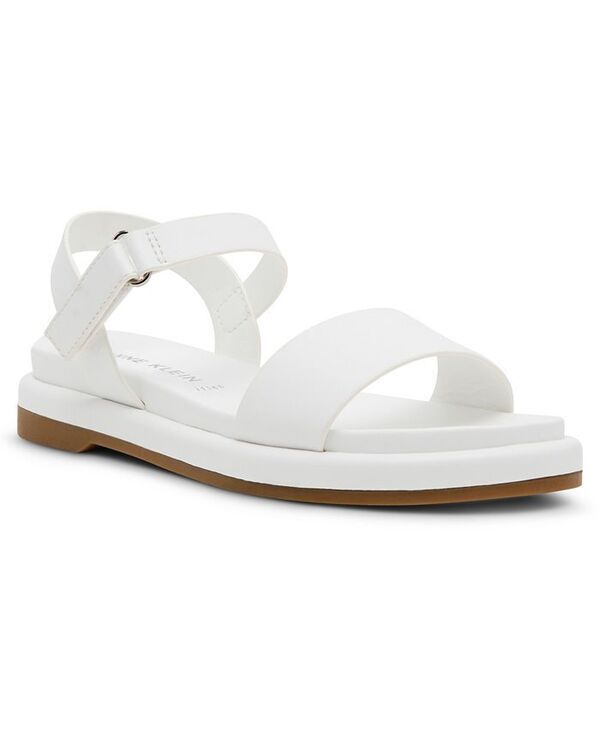 アンクライン レディース シューズ サンダル Anne Klein Womens Elani Round Toe Footbed Sandals White ホワイト